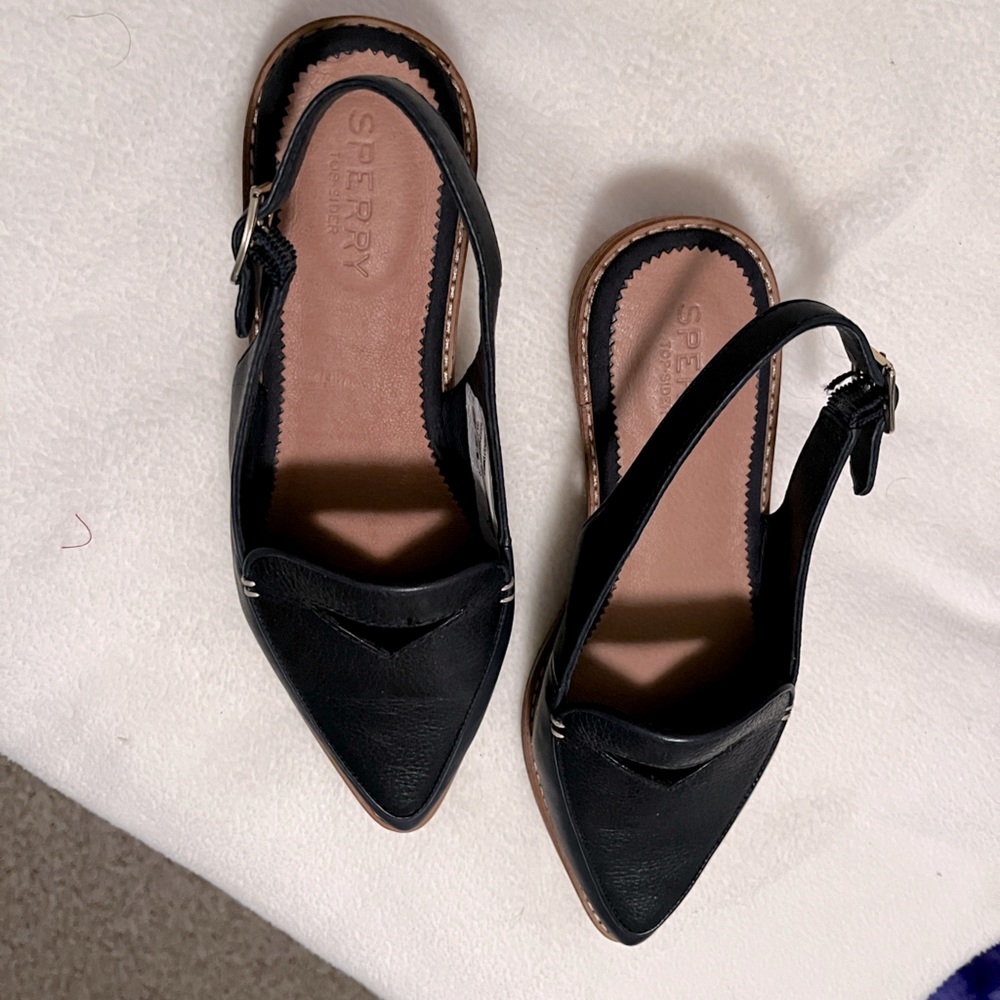 Sperry Top-Sider Saybrook Slingback Loafer Flats, Navy Blue, size 6 1/2